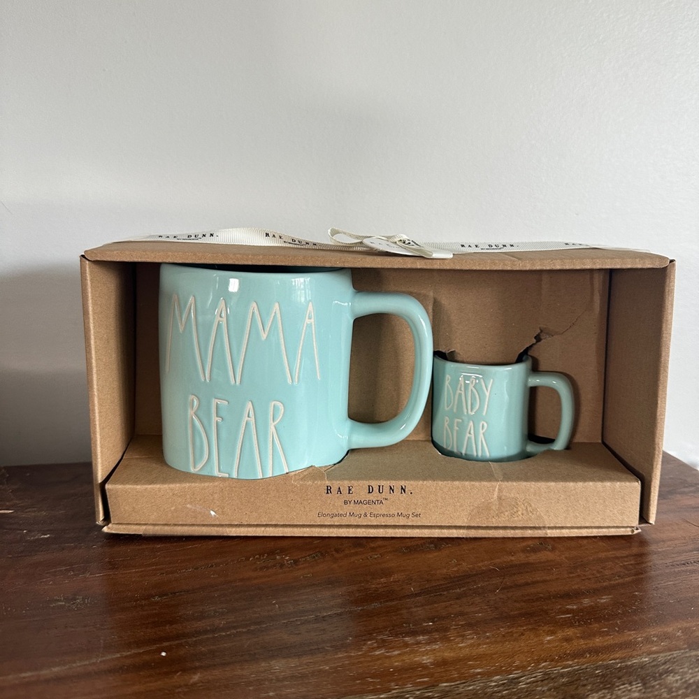 Rae Dunn Blue Ceramic Coffee & Tea Mug Set